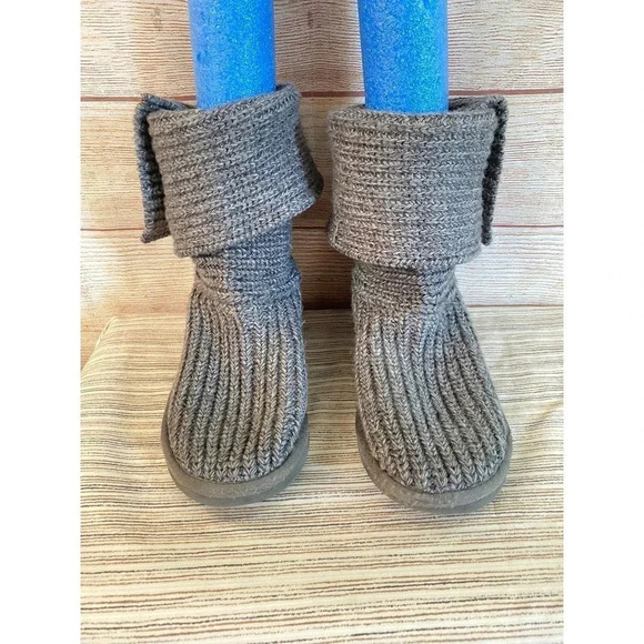 UGG Australia Girl's US 4 Gray Warm Twisted Cable Over The Knee Boots Pre-owned - Picture 4 of 10